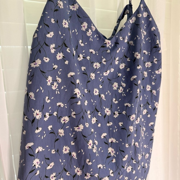 Blue Floral Cami fairy/flowy Top sz Large Coquette Balletcore Back Bow Detail - Picture 10 of 11